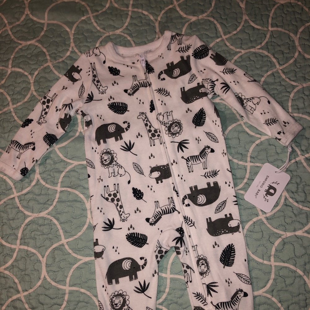 3-6m Emporio baby onesie with jungle print